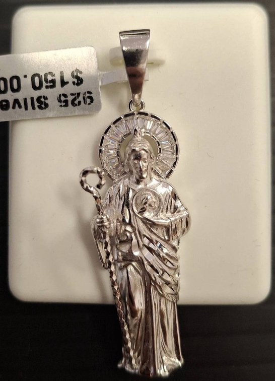 Sterling Silver Religious Medal Pendant