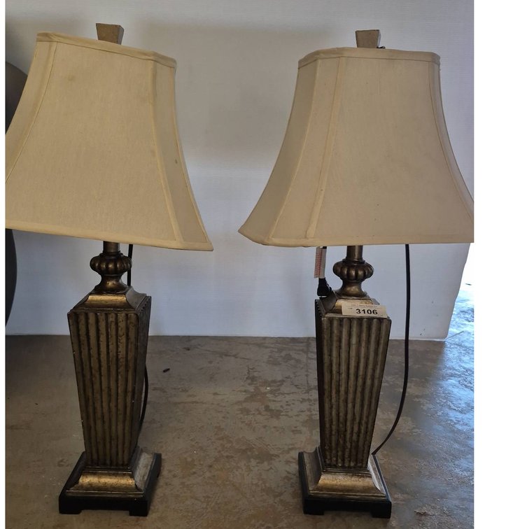 27" Table Lamps With Fabric Shades