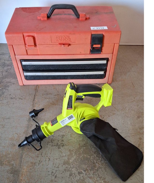 Ryobi 24VWB-LTE Leaf Blower & Red Tool Box