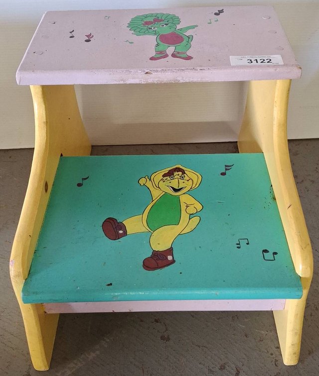 Barney Kids' Step Stool Hand Painted 14x18x12