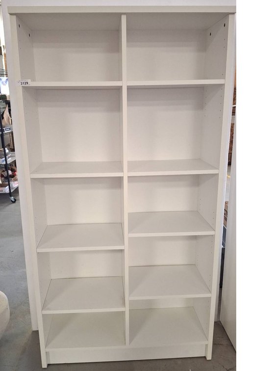 White 8-Shelf Bookcase 37x13x71