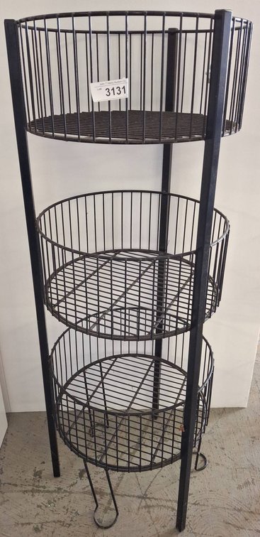 Metal 3-Tier Basket Rack Stand, 17x46 Inches
