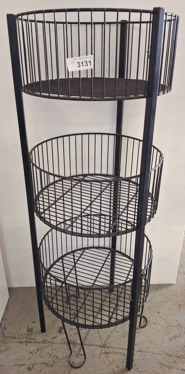Metal 3-Tier Basket Rack Stand, 17x46 Inches