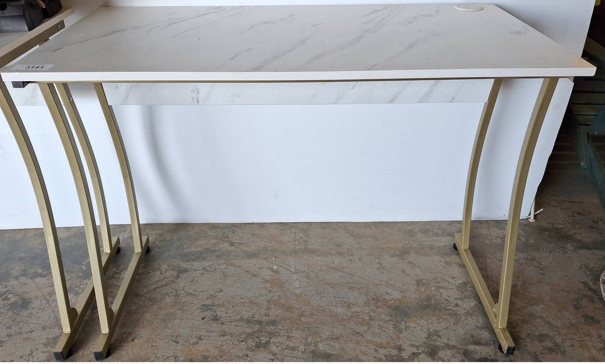 Modern Desk with Marble-Look Top 40x20x29