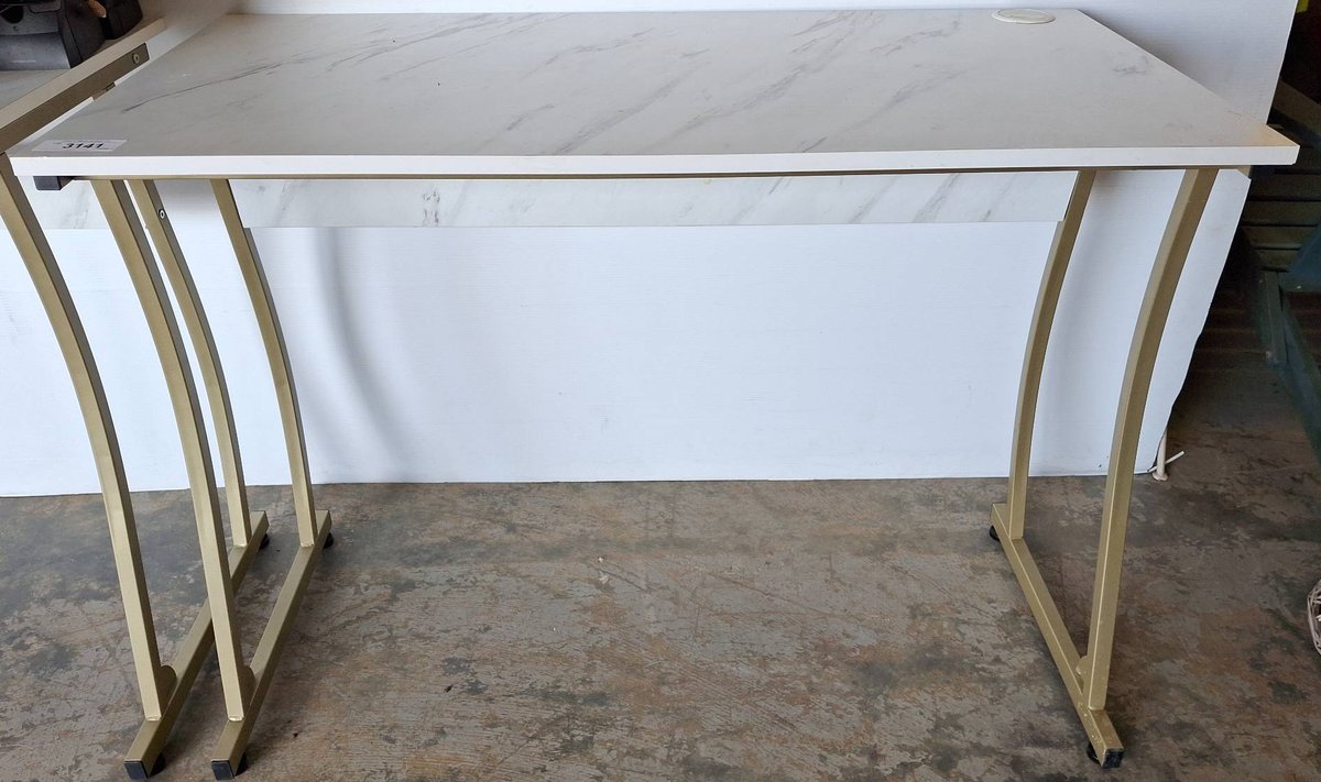 Modern Desk with Marble-Look Top 40x20x29