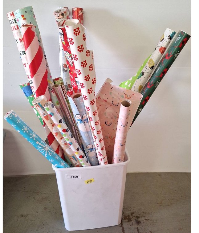 Large Lot Holiday Themed Wrapping Paper Rolls