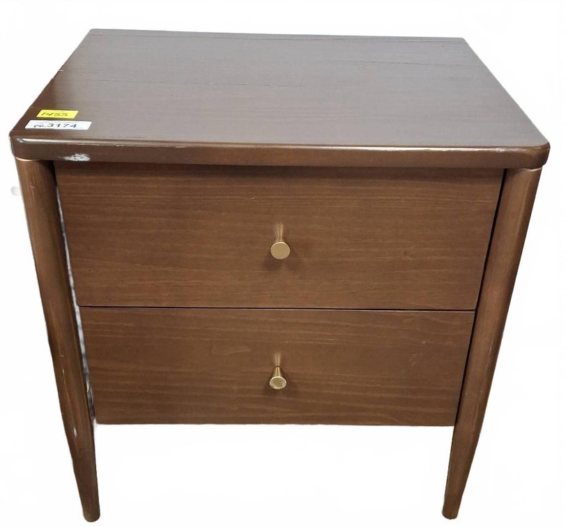 Wood Nightstands with 2 Drawers Each