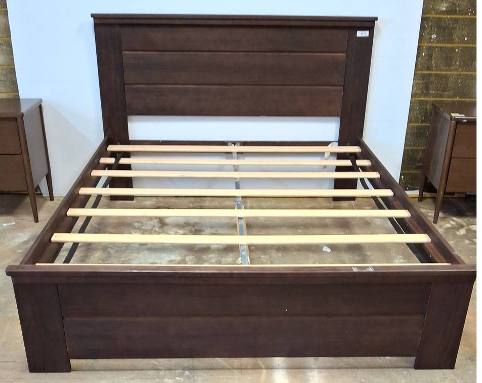 Queen Size Dark Wood Bed Frame