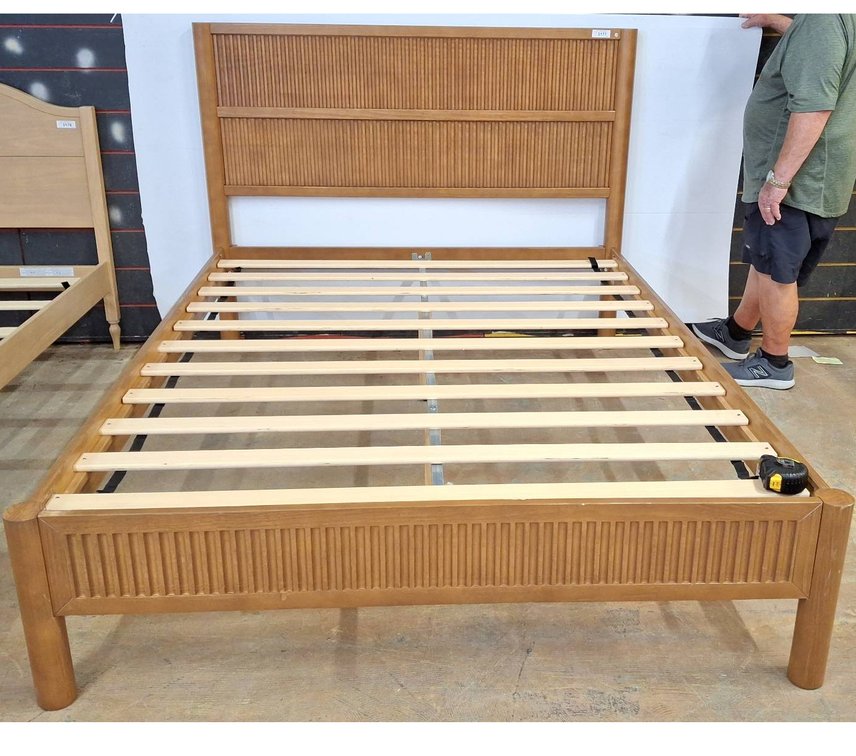 Queen Wood Slat Bed Frame with Headboard