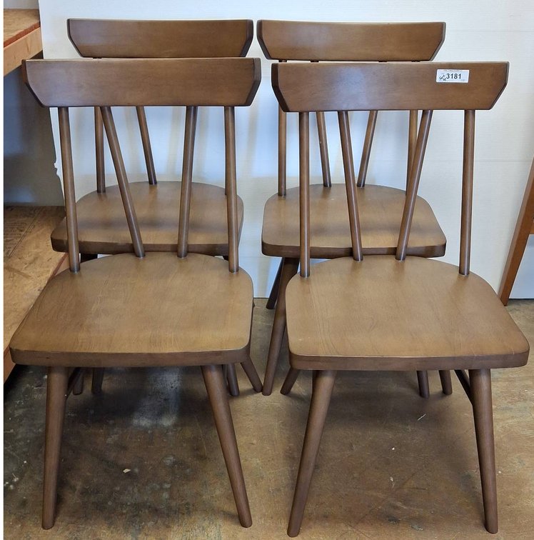 4 Wooden Spindle Back Dining Chairs