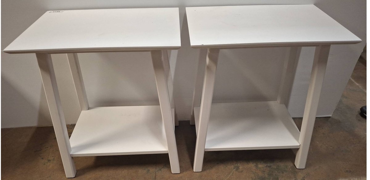 White Tables 23x16x26 with Shelf