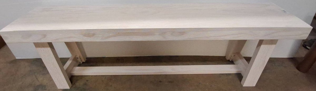 Light Wood Bench 60x14x18 Rectangular Modern