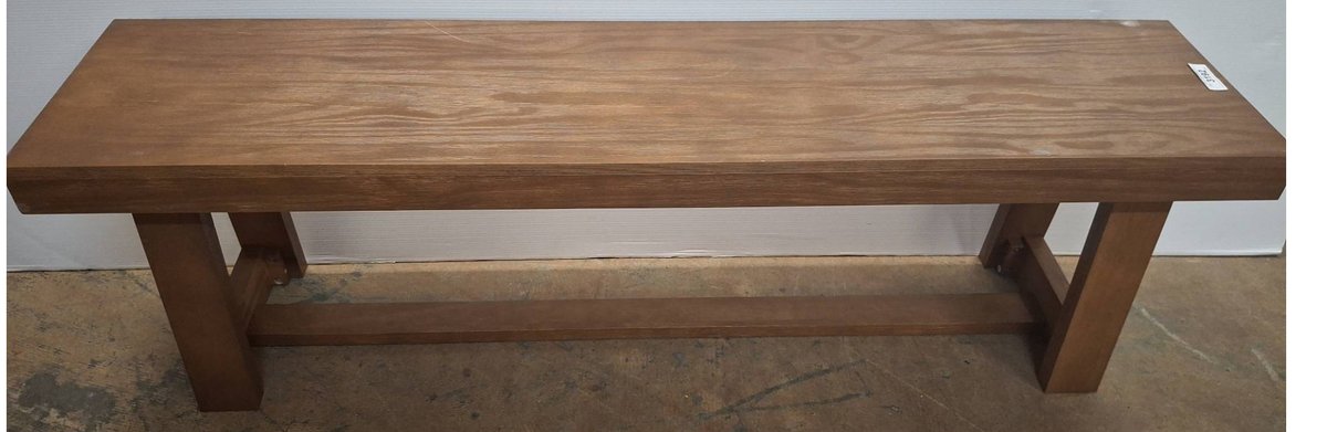 Rectangular Wooden Bench, 60x14x18 Inches