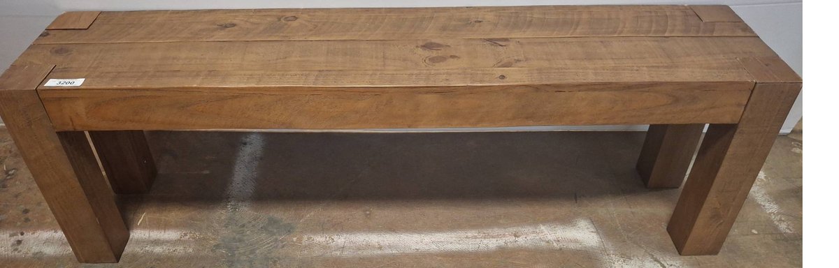 Wood Bench Solid Construction 58x13x18 Inches