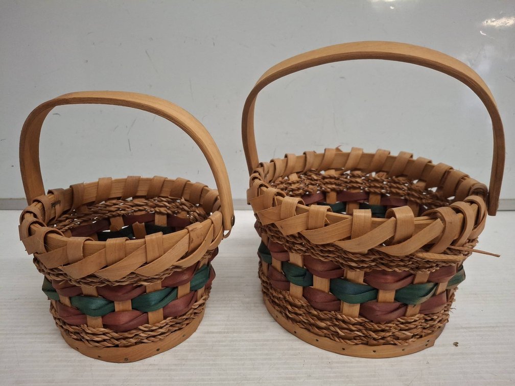 Woven Baskets With Handles, Largest 9"×6"