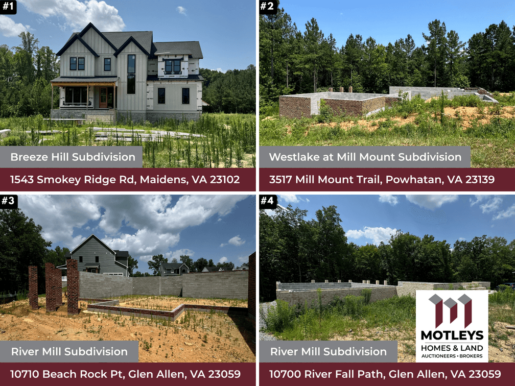 Image for Foreclosure Auctions | Powhatan, Glen Allen & Maidens, VA | 4 Properties | New Construction Single-Family Homes at Various Stages | Sold Individually | 23139, 23059 & 23102