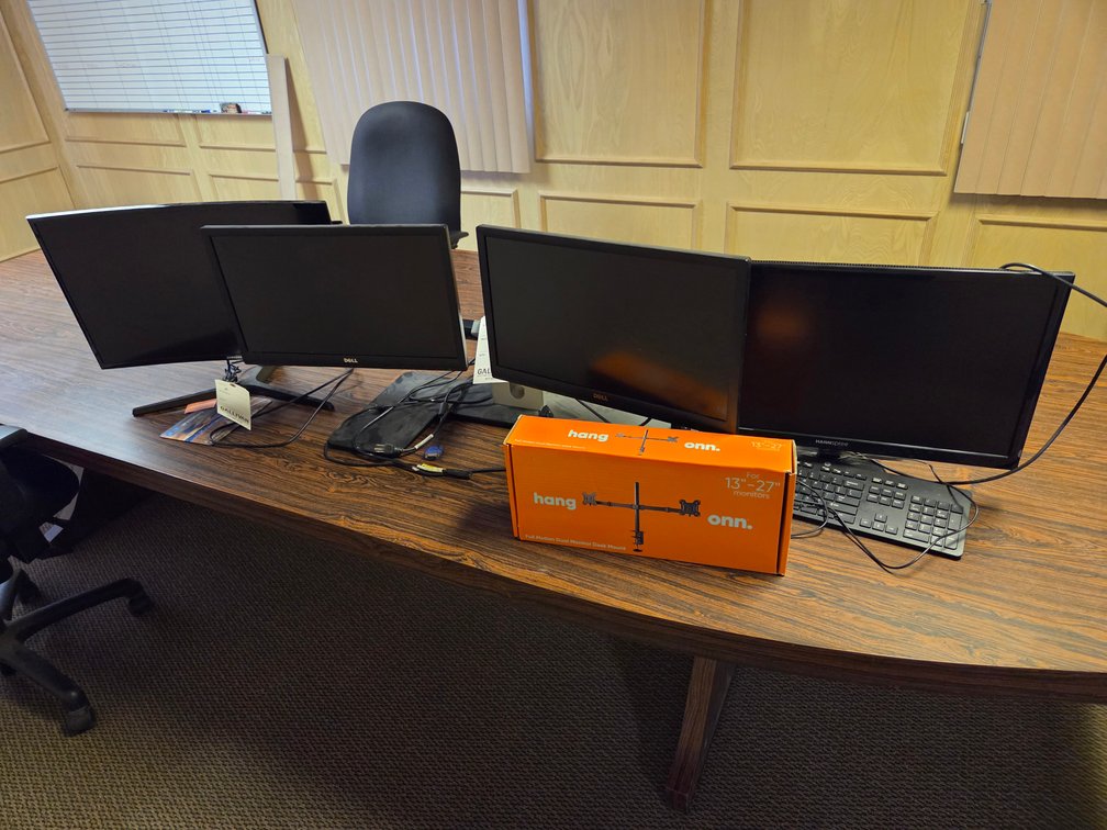 GROUP OF VARIOUS MONITORS, W/ MOUNTS