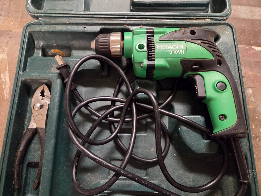 CORDED DRILL, HITACHI, W/ CASE