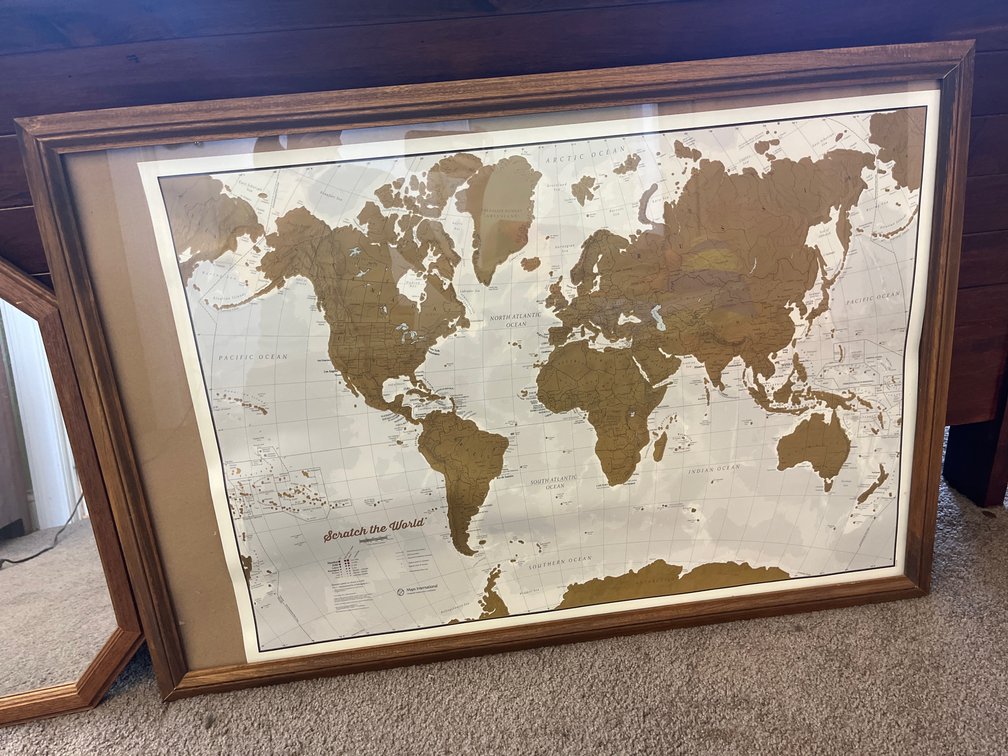 Framed Map/ Mirror / White Decor Frames
