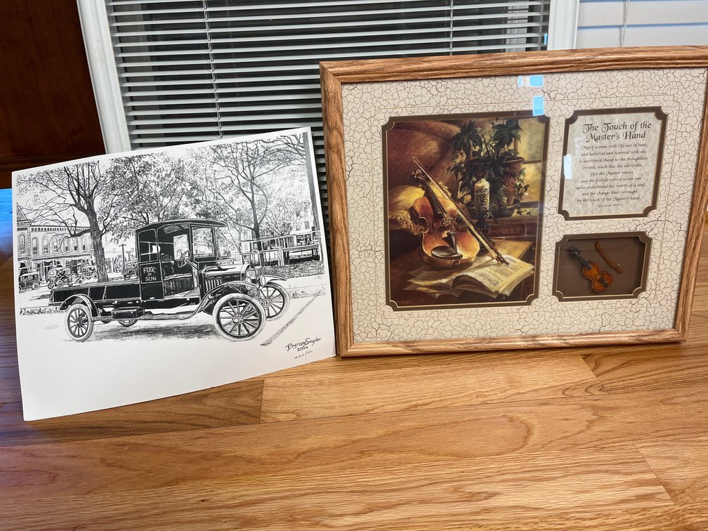 Framed “The Touch of the Masters Hand” and #304 of 500 print of VINTAGE pick up truck