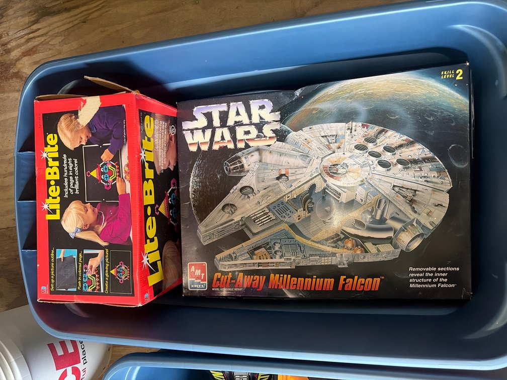 Vintage Lite Brite and Star Wars Falcon