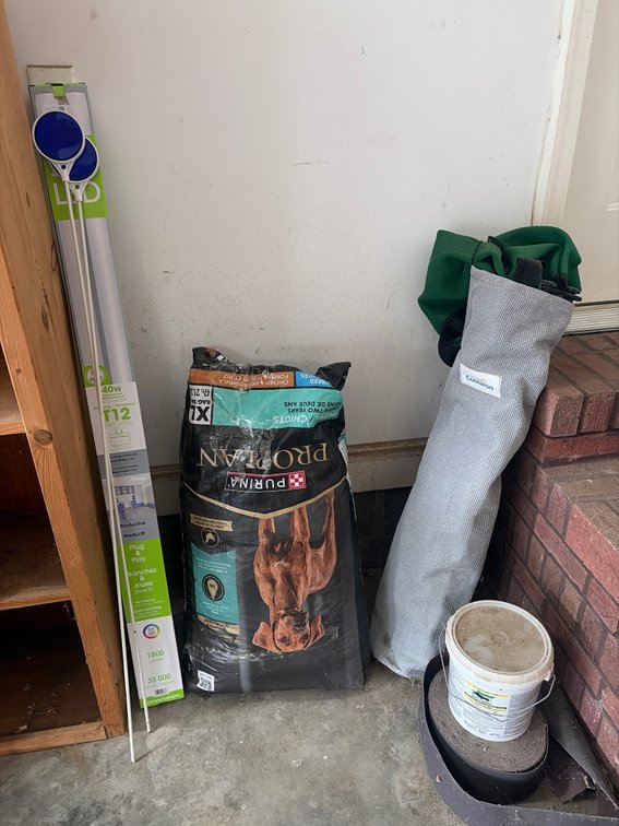 Garage Items and Purina Dog Food