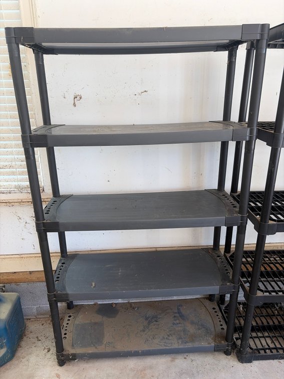 5 Tier Black Plastic Shelf