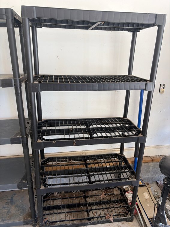 5 Tier Black Plastic Shelf