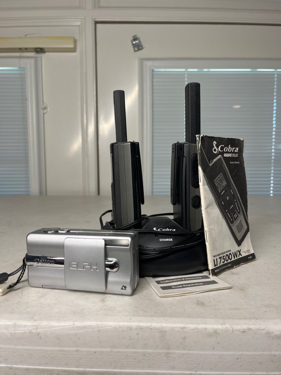 Cobra walkie talkies and Canon Camera