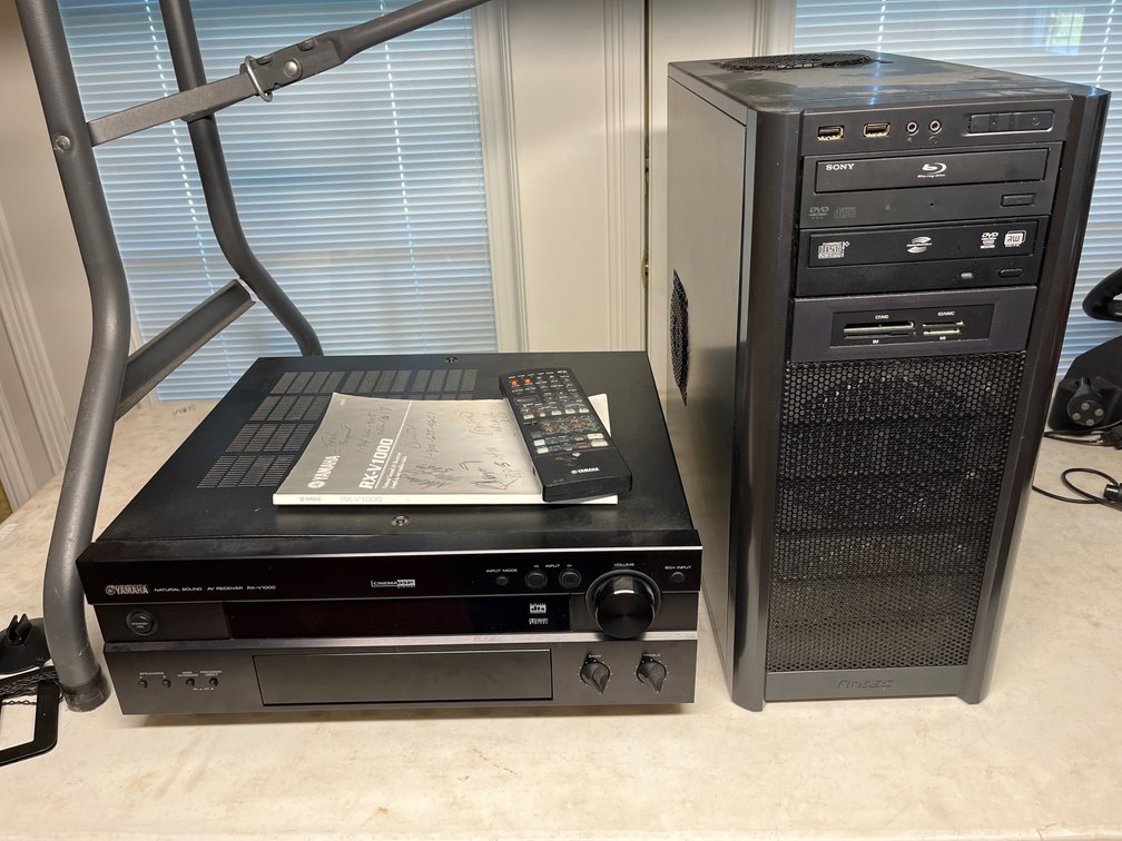 Yamaha Sound Receiver and Sony Blue Ray/ DVD Tower