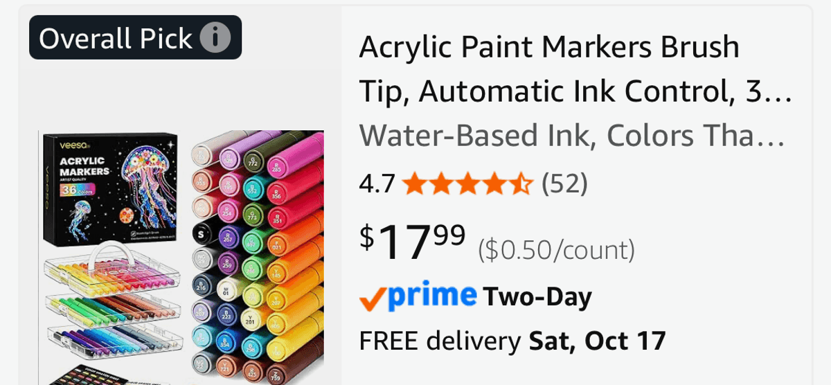 veesa 36-Piece Acrylic Paint Marker Set - Est. Retail $17.99