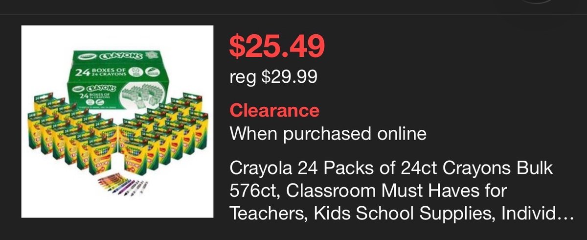 Crayola 24 Packs of 24-Count Crayons, 576 Count - Retail $29.99