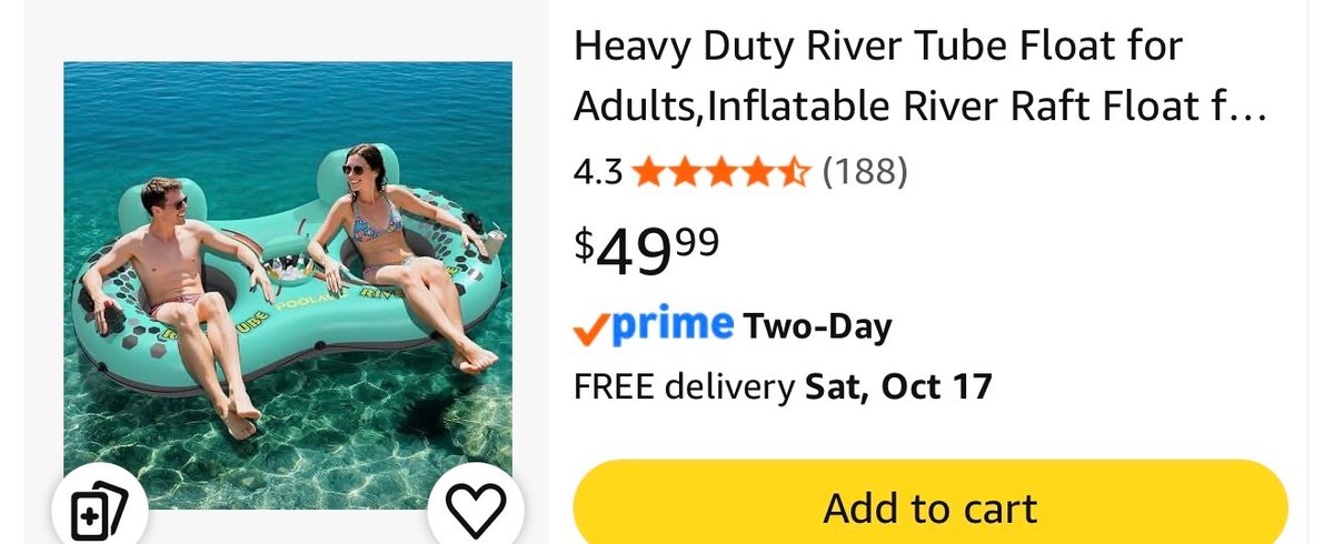 Luxury River Tube 2-Person Inflatable Float - Est. Retail $49.99