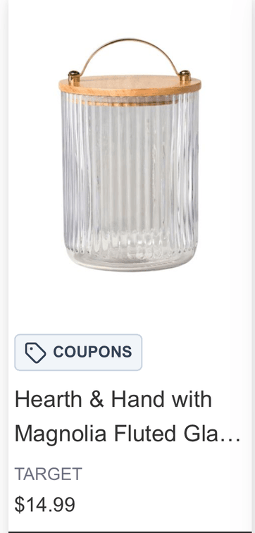 Set of 4 Hearth & Hand with Magnolia Fluted Glass Canister- Est. Retail $60