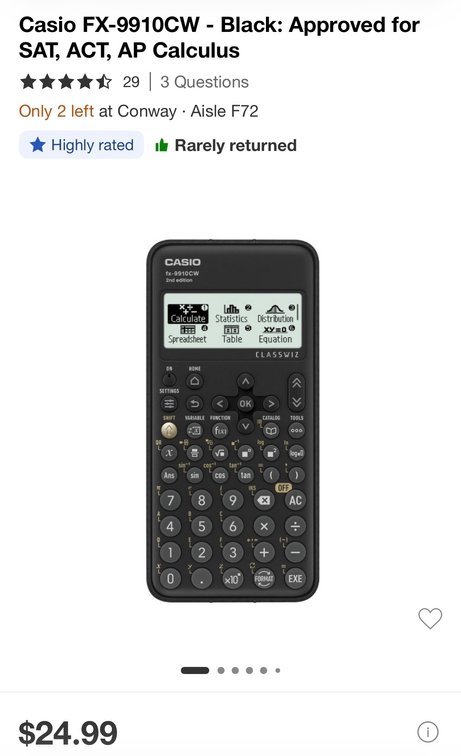 Casio fx-9910CW 2nd Edition Scientific Calculator - Est. Retail $24.99