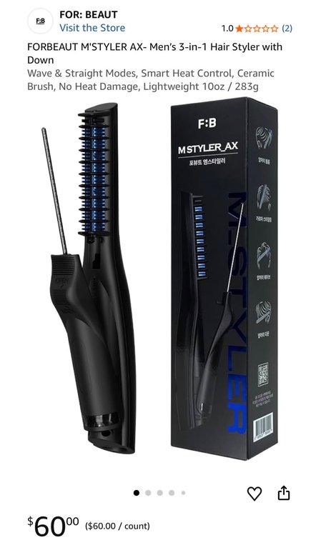FORBEAUT F:B M'STYLER AX Heated Hair Styling Comb - Est. Retail $60