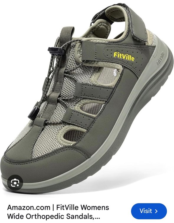 FitVille FlexiWalk Sandal V3 Women's Size 10 W Grey/Taupe
