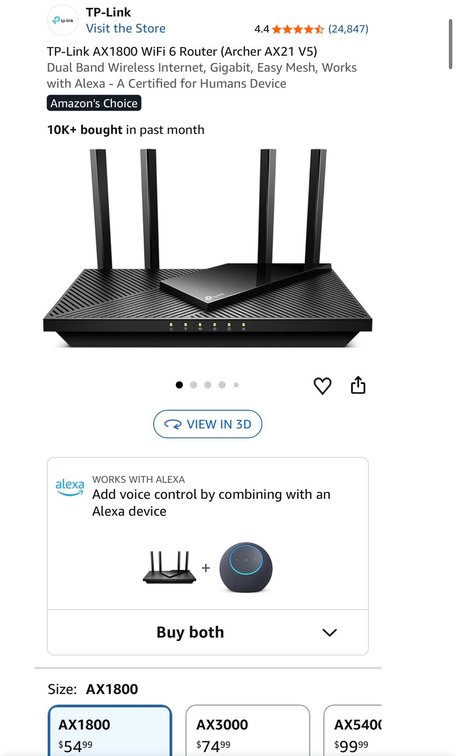 TP-Link AX1800 WiFi 6 Router Archer AX21 - Est. Retail $54.99
