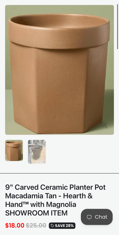2 Hearth & Hand 9" Carved Ceramic Planter Pot - Est. Retail $50