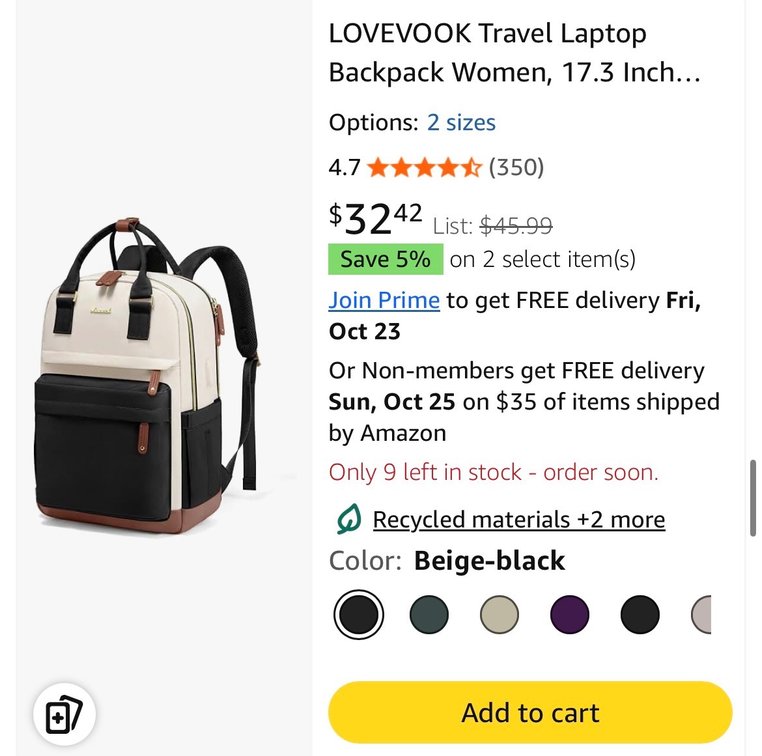 LOVEVOOK 17.3 Inch Travel Laptop Backpack- Est. Retail $45.99
