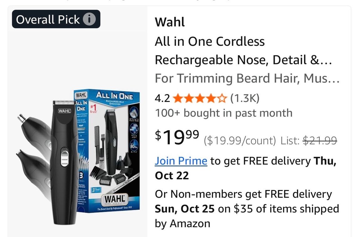 Wahl All in One Rechargeable Groomer Kit - Est. Retail $21.99