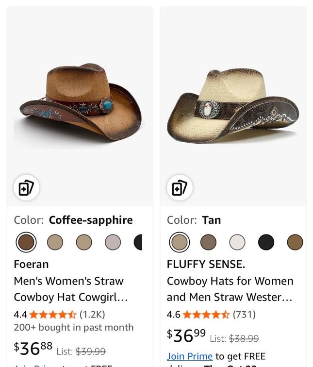 YOUBADU Faux Straw Western Cowboy Hat Size M- Est. Retail $39