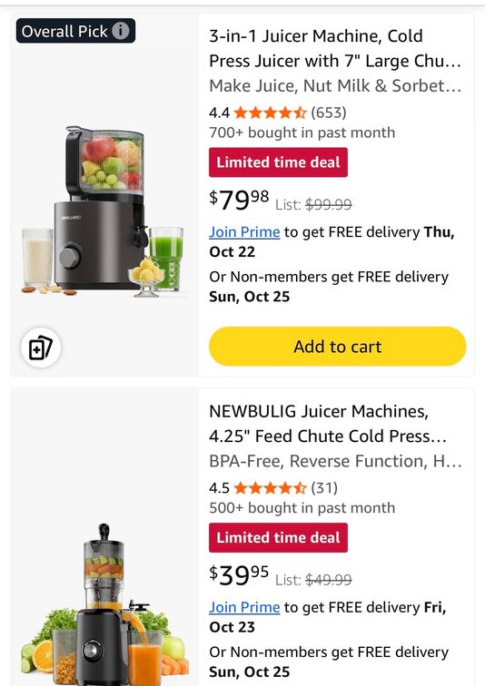 Bluebow Cold Press Juicer Model JS2311-13 - Est. Retail $99.99