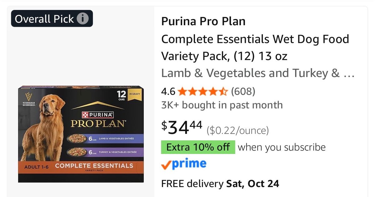 Purina Pro Plan Wet Dog Food Variety Pack 12ct- Est. Retail $34