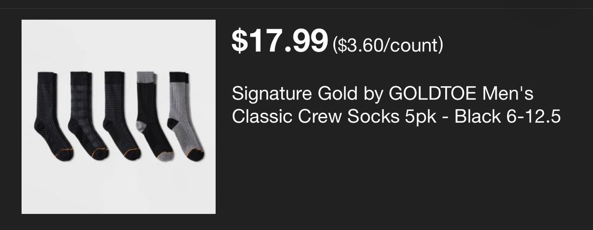 Signature Gold by GOLDTOE Crew Socks 5-Pack - Est. Retail $17.99