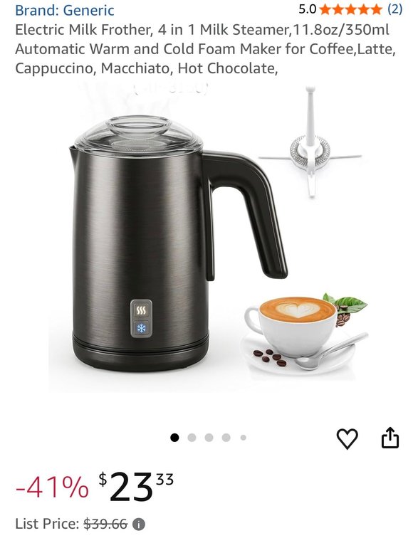 Automatic Electric Milk Frother- Est. Retail $39.66