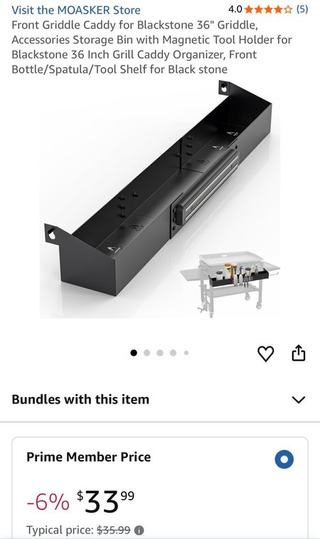 Front Griddle Caddy for 36" Griddle- Est. Retail $35.99