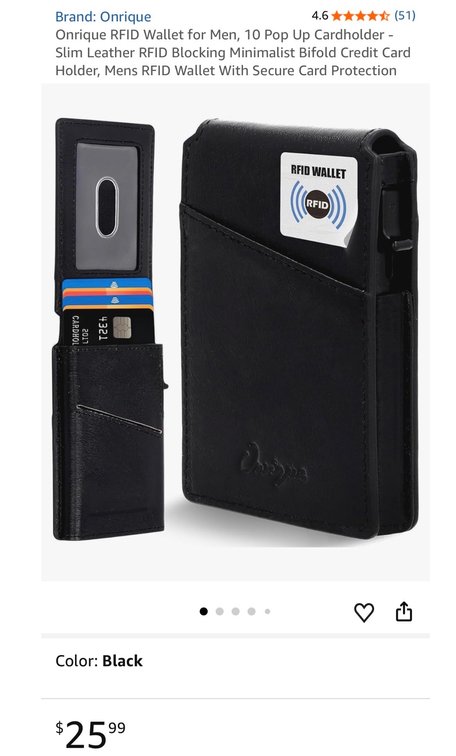 Onrique RFID Pop-Up Bifold Wallet - Est. Retail $25.99