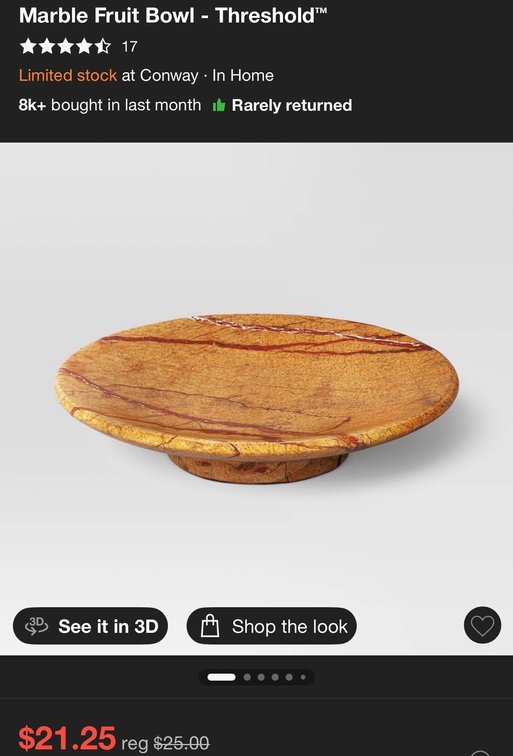 Marble Pedestal Fruit Bowl- Est. Retail $25