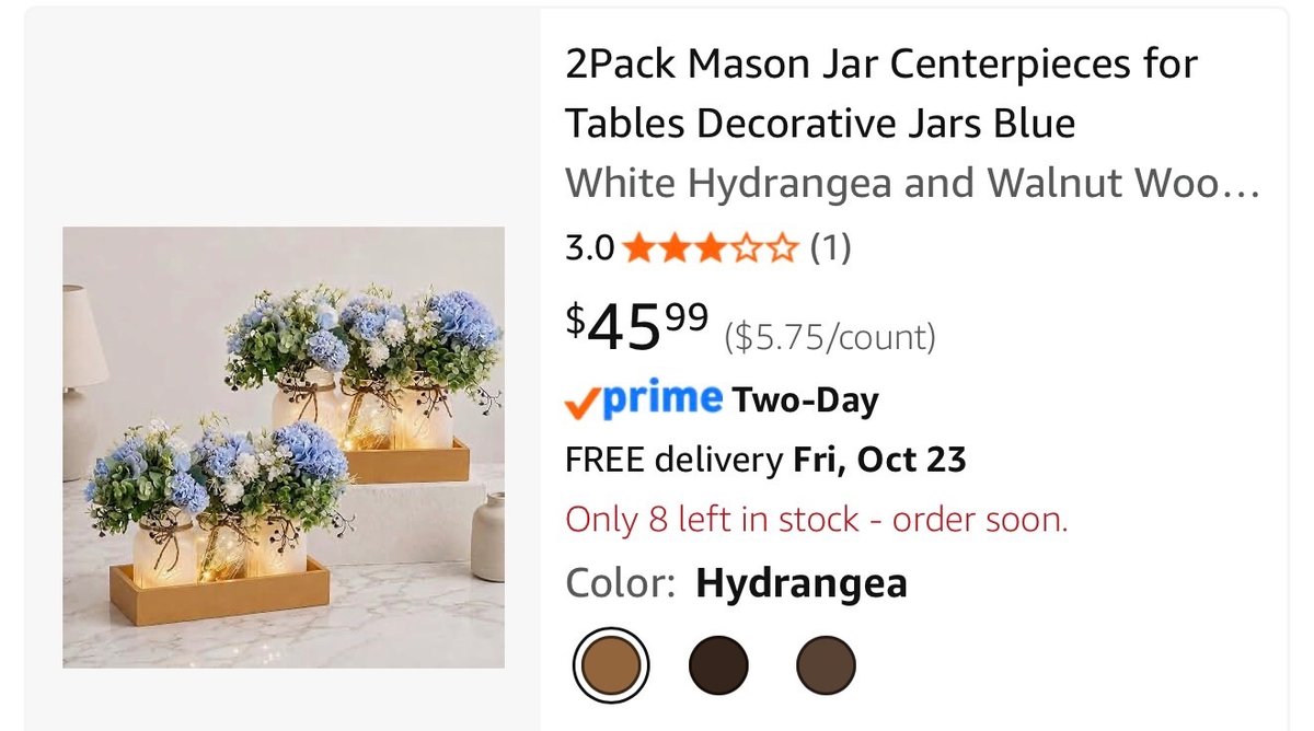 2-Pack Mason Jar Centerpieces with Wood Trays - Est. Retail $45.99